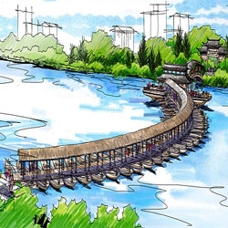 義烏市佛堂古鎮萬善浮橋設計