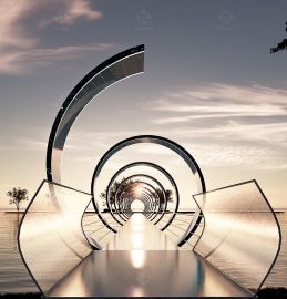 景觀浮橋：時空隧道